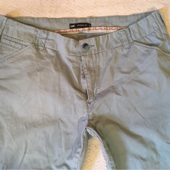 Lee Midrise Fit Sea-Green Capris Ladies Sz 14 Preowned Pants - Picture 2 of 4